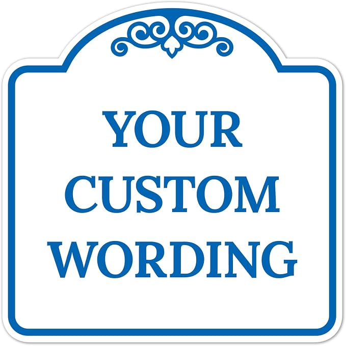 Custom Decorative Sign, Personalized Metal Sign for Business, Driveway, Home, Airbnb, Office Door Plaque, White Background, 8x8 Inches, ACM, Fade Resistant, Made in USA