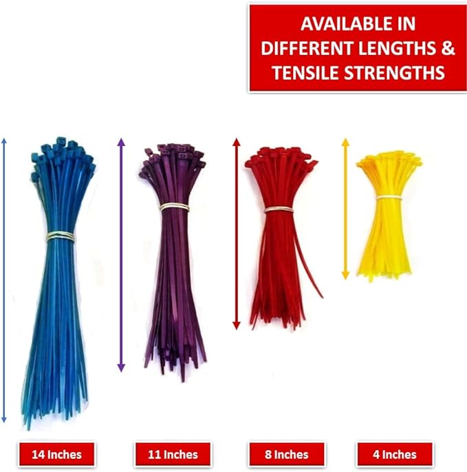 Kable Kontrol Red Zip Ties 11 Inch 1000 Pcs, 50 Lbs Tensile Strength, Self-locking Nylon Colored Cable Ties Wire Wraps for Indoor or Outdoor Use
