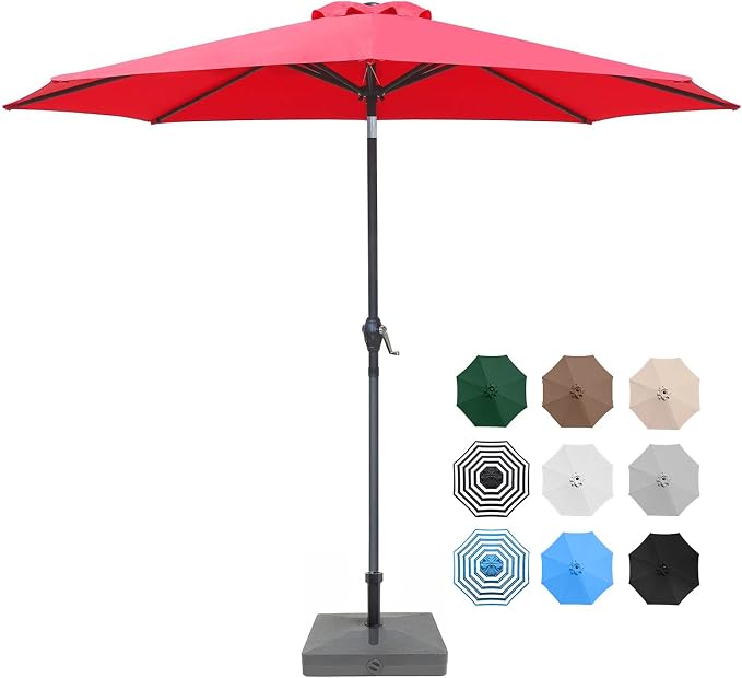 Greesum 10FT Cantilever Offset Patio Umbrella, Outdoor Umbrella for Yard, Market, Heavy-Duty Waterproof Pool Umbrella with 6 Sturdy Ribs, UV Protection for Beach, Deck, Garden, Backyard