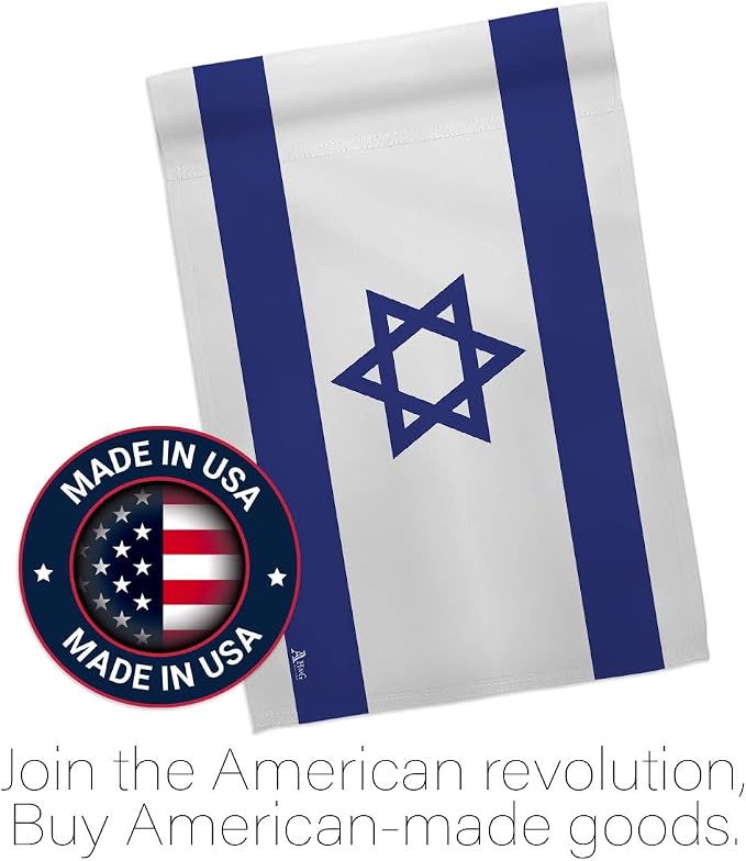 Israel Flag Bandera de Israeli American Flag for Outside Banner Pack Lawn Garden Outdoor Wall Poster Door Grave Cemetery Tapestry Grandma Gifts Cemetery Decor Jewish Decorations Made in USA