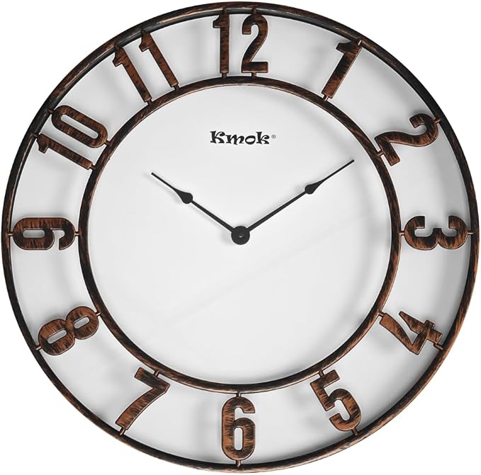 16" Bronze Roman Numeral Wall Clock, Silent | Indoor/Outdoor, Waterproof, Battery Operated, Brush Finish