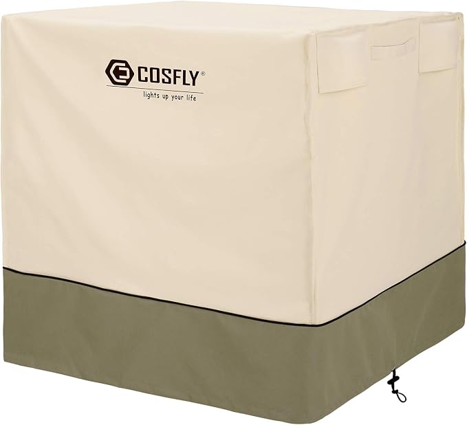 COSFLY Air Conditioner Cover for Outside Units-Durable AC Cover Water Resistant Fabric Windproof Design -Square Fits up to 34 x 34 x 38 inches