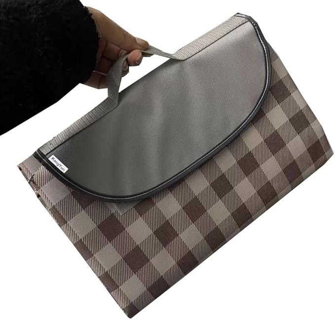 PUPOPIK Outdoor Picnic Blanket, Foldable Waterproof Sand Beach Mat,Large 80x60in Beach Camping Hiking Travel Family Concerts Portable Beach Blankets (Brown)