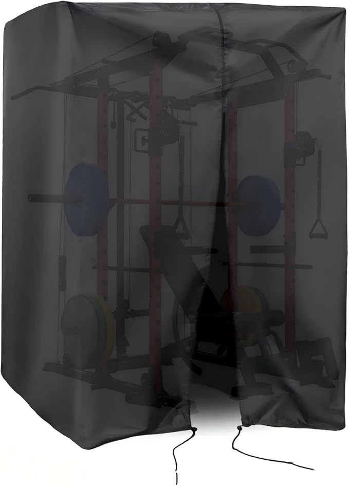 Squat Rack Cover, Waterproof Outdoor Gym Equipment Covers with Zipper for Squat Rack/Weight Lifting Rack/Home Gym Workout Equipment
