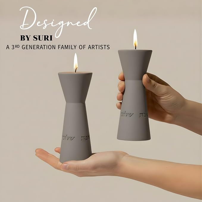 Aura Luxury Candle Holder Set – Modern Décor for Living Room & Dining Table - Gray