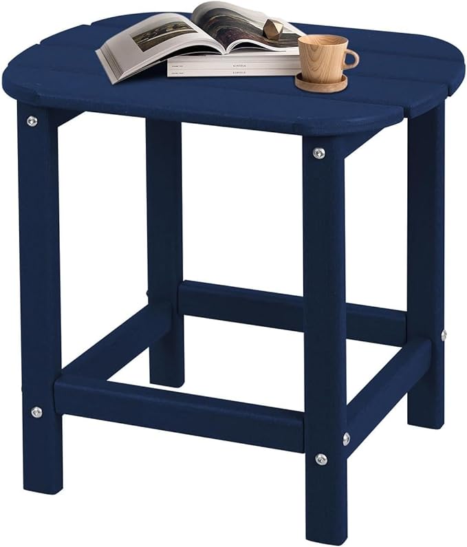 Adirondack Square Outdoor Side Table,2-Tier Storage Patio Side Table with Weatherproof HDPE Material Low