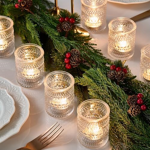 24 Pack Clear Glass Votive Candle Holders, Vintage Candle Holder for Floating Candle, Tealight Candle Holder for Table Centerpieces Home Bridal Shower Birthday Christmas Wedding Party Table Decoration - Image 5