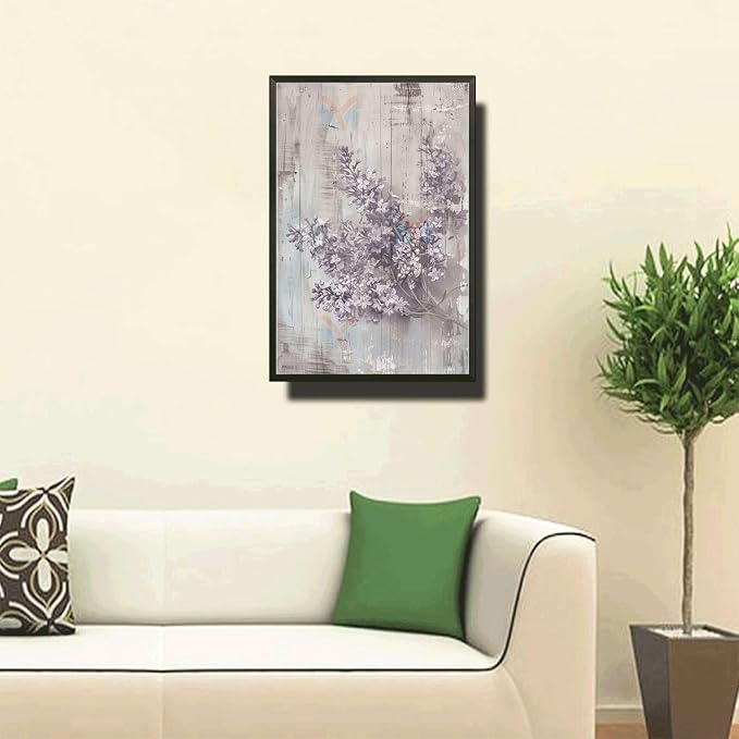 Metal Sign Tin Sign Vintage Wall Art Shabby Chic Lilacs Tin Sign for Rustic Springtime Antique Artistry and Distressed Wood Surfaces Vintage Sign for Home Decor 8×12 Inches with Metal Frame