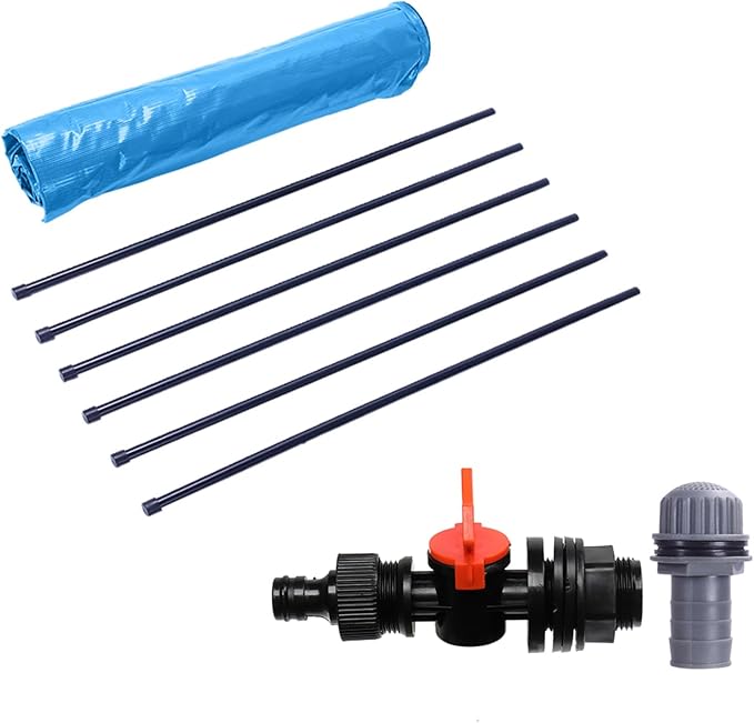 100 Gallon Collapsible Rain Barrel, Portable Rainwater Collection System, Water Storage Tank, Rain Catcher Barrel with Spigots and Overflow Kit, Rainwater Barrels Collector for Garden, Blue