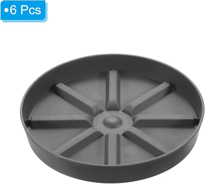 PATIKIL Plant Pot Saucers 6 Inch, 6 Pack Plastic Round Plant Pot Thicker Flower Drip Tray for Indoor Outdoor, Gray