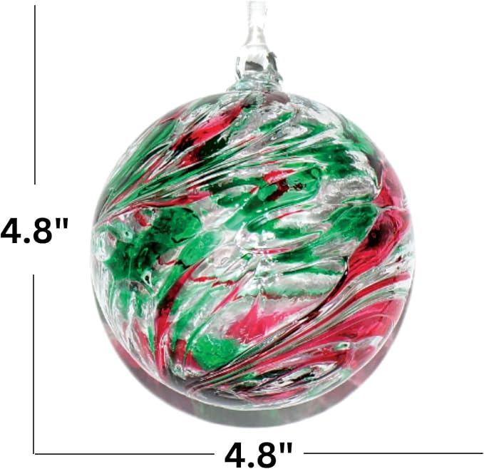 Large Friendship Glass Ball Globe - Opal 4.7 inch Hand Blown Handmade Hanging Garden Gazing Ball Indoor Outdoor Home Décor