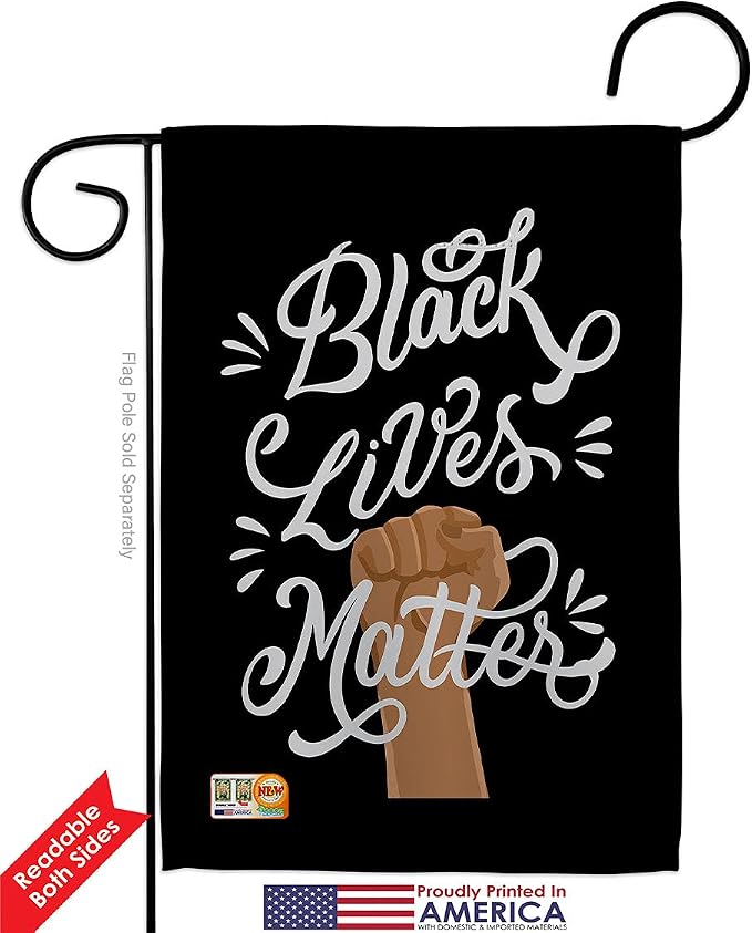 Stop Racism Yard Signs Wall Decor American Flag Banner Pack Patio Porch Lawn Garden Outdoor Decorations Tapestry Black History Month BLM African Americans Heritage Made in USA