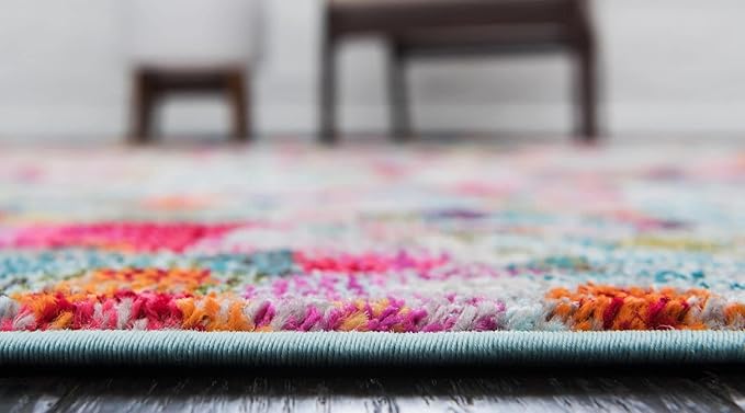 Unique Loom Chromatic Collection Area Rug - Champagne (4' 1" x 6' 1" Rectangle, Multi/ Blue)