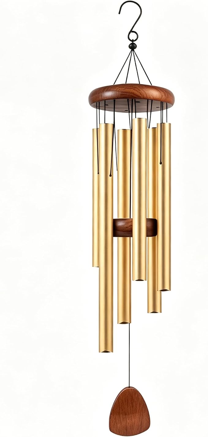 37 Inch Deep Tone Wind Chimes for Outside, Memorial Wind Chimes for Loss of Loved One, Large Gold Metal Wind Chimes for Garden Decor, Sympathy Gifts for Bereavement, Outdoor Chimes