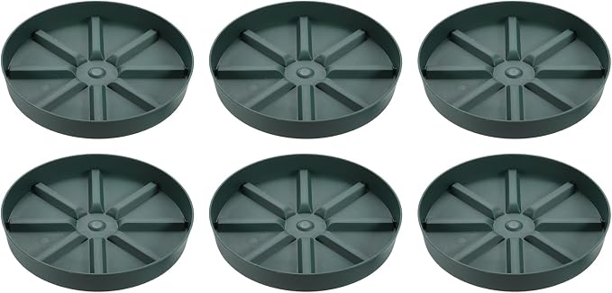 PATIKIL Plant Pot Saucers 10.5 Inch, 6 Pack Plastic Round Plant Pot Thicker Flower Drip Tray for Indoor Outdoor, Green