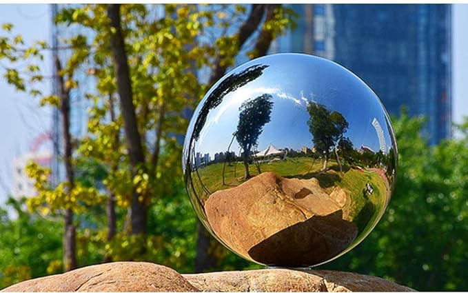7pcs 4.7in/3.9in/3in/2.5in Diameter Gazing Globe Mirror Ball,Silver Stainless Steel Polished Reflective Smooth Garden Sphere,Colorful and Shiny Addition to Any Garden or Home