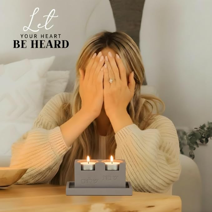 SURI Concrete Candle Tray – Small Decorative Stone Tray for Candles & Home Decor, Minimalist Candle Holder Tray