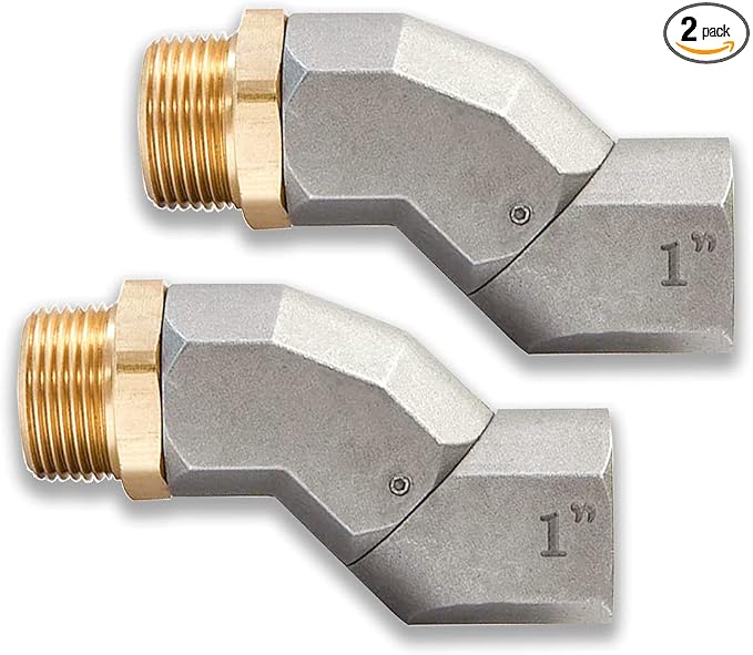 (1" NPT, 2PCS) Fuel Hose Swivel 360 Rotating Connector for Fuel Transfer Pump Fuel Nozzle Multi Plane Fuel Plane Swivel