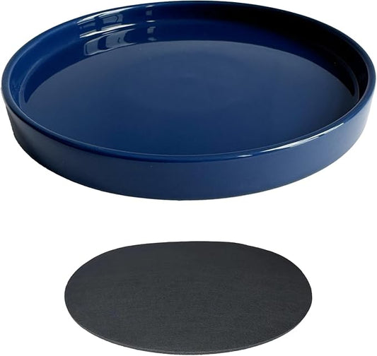 Yukfona Ceramic Plant Saucer Tray 1 Pcs 14 15 Inch White, 14.3" OD x13.5 ID x2 Deep| Fits flower pots Bottom≤ 13.5", Heavy Duty Glazed Round Planter Drip with Catch Basin for Indoor Outdoor Plants