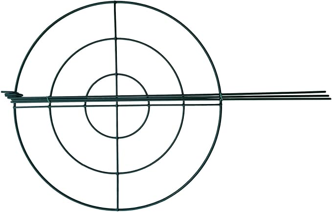 10 Pack 16"x24" Peony Cages Plant Support Stakes Grow Through Grid Grow Through Hoops, Metal Flower Plant Brace Support Ring for Heavy Blossom