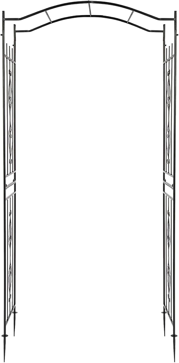 VINGLI Garden Arbor, Arch for Wedding Ceremony Party, Christmas Garden Decor Steel Garden Trellis for Plant Climbing, Pergola for Garden, Backyard, Lawn (Bridge Top)
