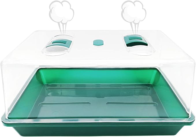 LeJoy Garden Reusable Propagator Tray Vented Dome for Seedlings & Clones | Thickened Clear Plastic, Large 15in×7.1in Space, Sturdy Germination Station For Herbs, Flowers, Indoor Mini Greenhouse