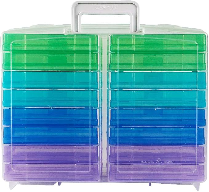 novelinks Photo Storage Box and 16 Inner 4" x 6" Photo Storage Containers | 1Pack Color, Photo Albums 4x6 Pictures, Photo Organizers and Storage, Card Game Storage, Task Boxes for Special Education