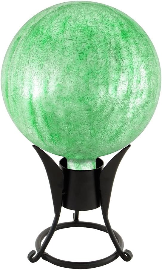 Achla Designs 10-Inch Crackle Gazing Globe Ball, Light Green