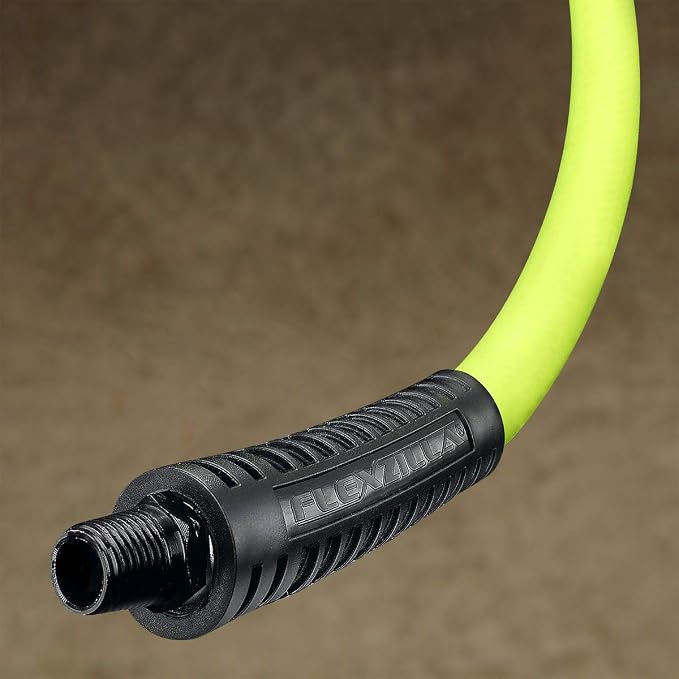 Flexzilla Air Compressor Hose, 3/8 in. x 100 ft., 1/4 in. MNPT Fittings, No-Kink, All Weather, Lightweight, Premium Hybrid Polymer, 300 PSI, ZillaGreen