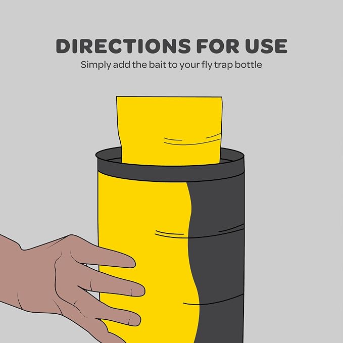 Outdoor Fly Trap Refills [Set of 4] Dissolvable Non-Toxic Bait - Fly Repellent for Outdoor Use Only - Controls Flies for Patios, Barns, Ranches Etc.
