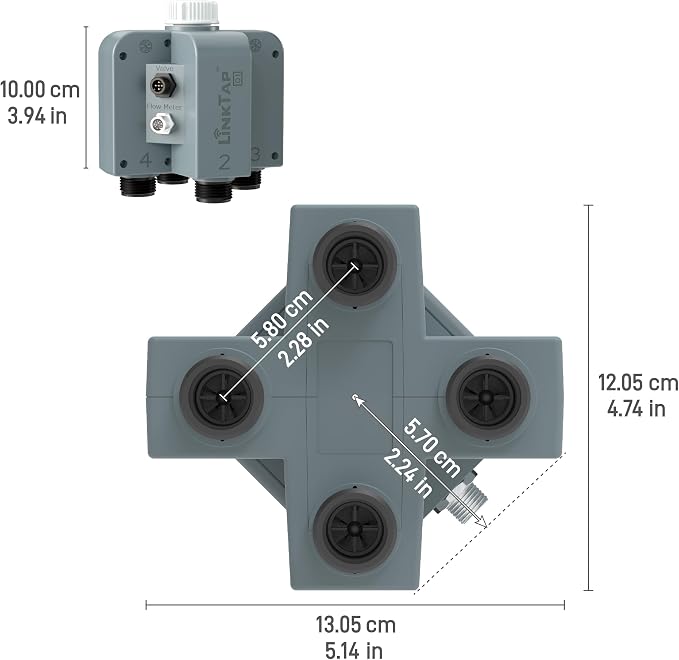 LinkTap Q1 4-Zone Wireless Water Timer & Gateway, Equals Four G2S Smart Hose Timers