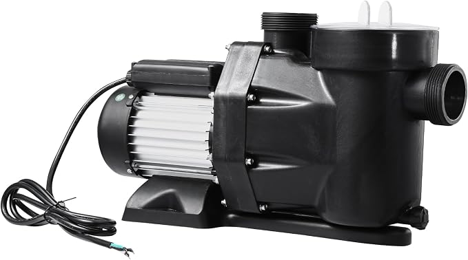 VEVOR In/Above Ground Pool Pump, 2 HP, Self Priming Single Speed Swimming Pool Pump, 220V 3450 RPM 61 ft Max Head Lift with PP Shell Strainer Basket, 122°F Max Water Temp, for Hot Tubs Spas, No Plug