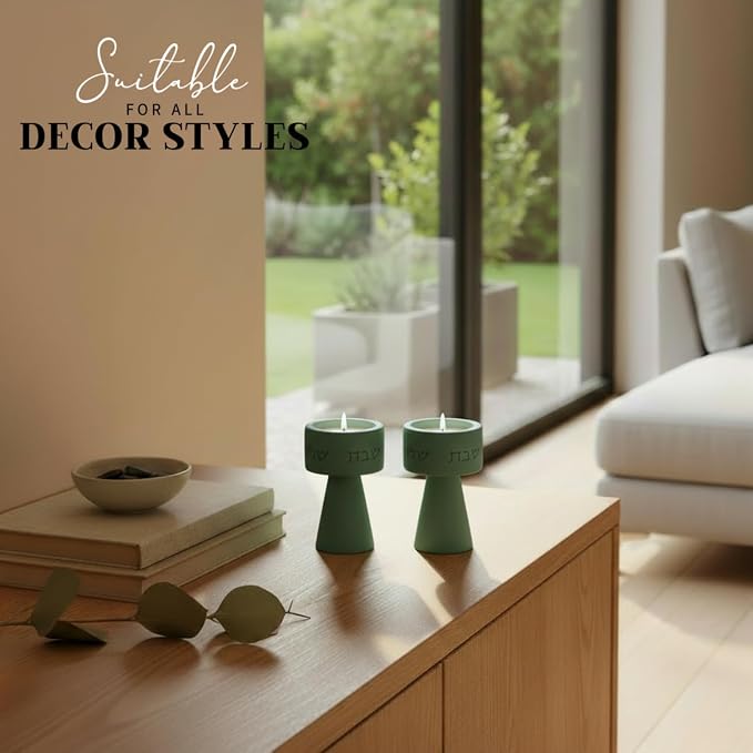 Solura Luxury Candle Holder Set – Modern Décor for Living Room & Dining Table - Mint
