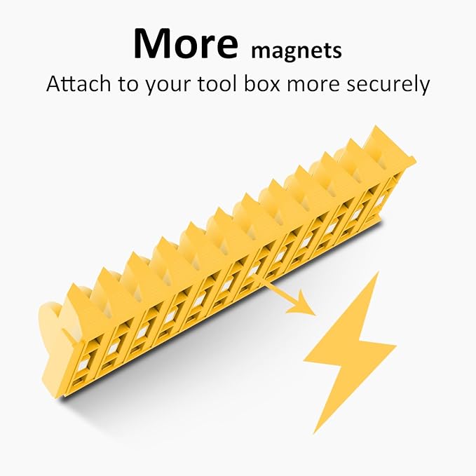 DEHOYI 48 pcs MAGNETIC Modular Wrench Organizers for Tool Drawers - Wrench Rack with Metric&SAE Labels, Perfect Tool Storage Holder. Gift for mechanics (Yellow)