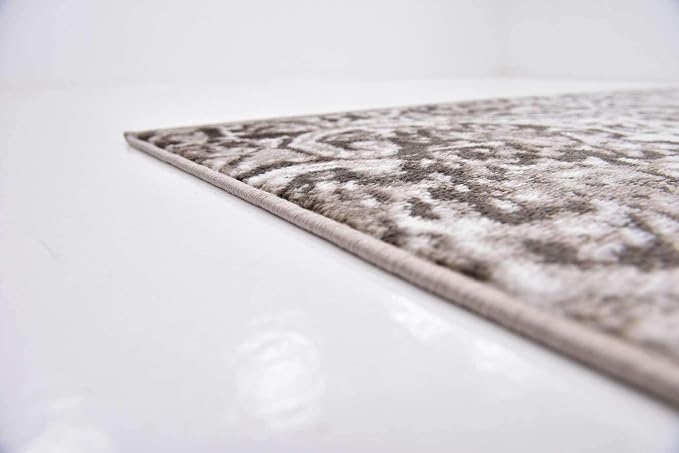 Unique Loom Sofia Collection Area Rug - Grace (8' Square, Brown/ Ivory)