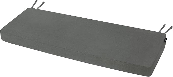Favoyard Outdoor Bench Cushion 36 x 14 Inch Rainproof Patio Furniture Cushions 3-Year Color Fastness Garden Settee Porch Pads with Ties, Dark Gray