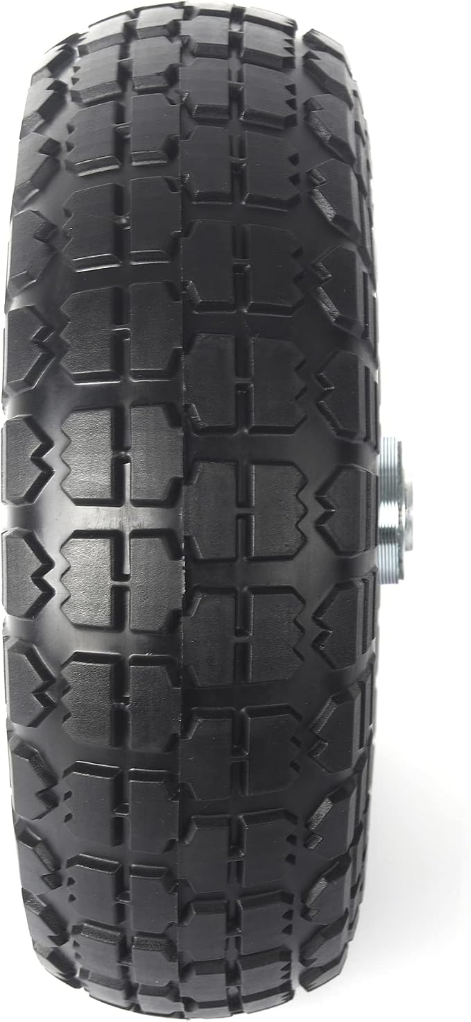 AR-PRO (4-Pack) 10-Inch Solid Rubber Tire Wheels - Replacement 4.10/3.50-4" Flat Free Tire with 5/8" Bearings, 2.2" Offset Hub - Perfect for Lawn Garden Cart, Hand Truck, Wheelbarrow, Utility Cart