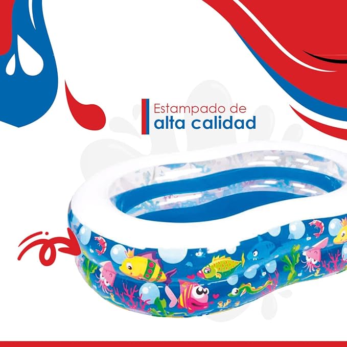 Sun Club AVENLI Figure 8 Pool - Large Pool Fun Sea Animals for Children from 6 Years, 175 x 109 cm, Blue, L, JL-211806