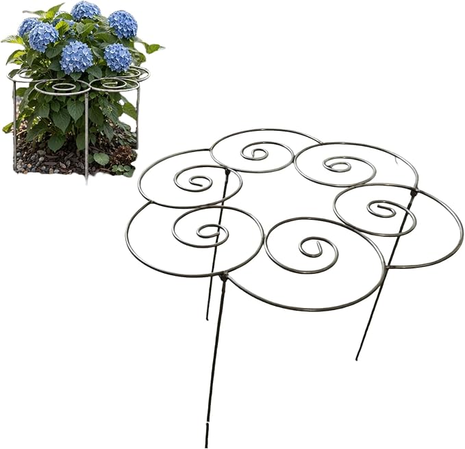 Metal Plant Support Ring for Garden, Peony Cages and Supports, Decorative Metal Plant Support Ring, Heavy-Duty Flower Support Frame, Outdoor Orchid Clip (M)