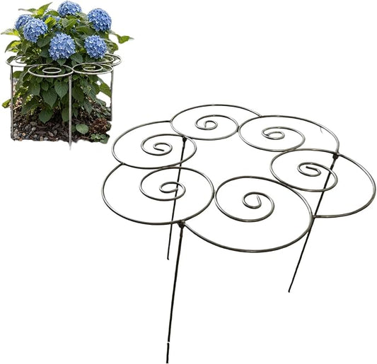 Metal Plant Support Ring for Garden, Peony Cages and Supports, Decorative Metal Plant Support Ring, Heavy-Duty Flower Support Frame, Outdoor Orchid Clip (M)