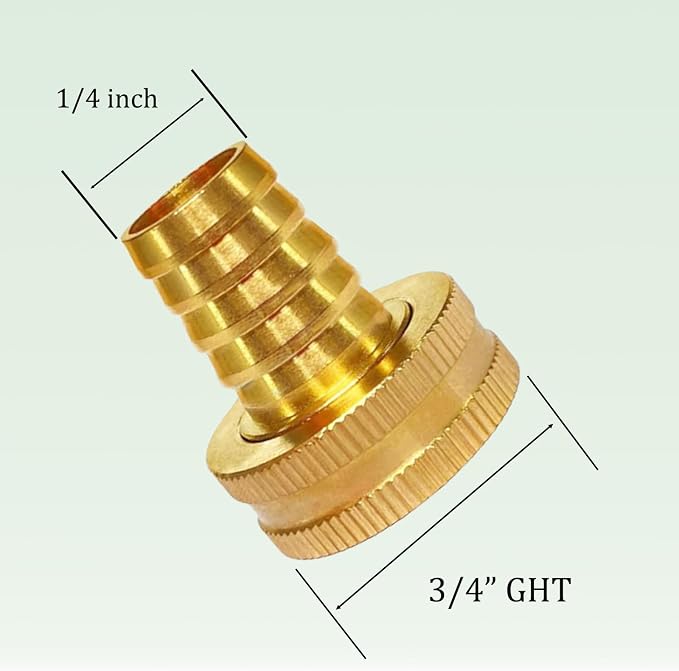 Garden Hose Adapter 10PCS 3/4GHT(F) to 1/4 Barb Garden Hose to Pipe Fittings Connect, Garden Pipe Joint Extension Repair Fitting