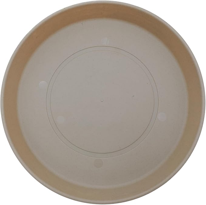 The HC Companies Round Prima Flower Pot Saucers - Plastic Plant Saucer for Outdoors & Indoors - Traditional Plant Pot Trays for Water Drainage -Durable Plant Tray (10.5-inch Sandstone, Pack of 1)