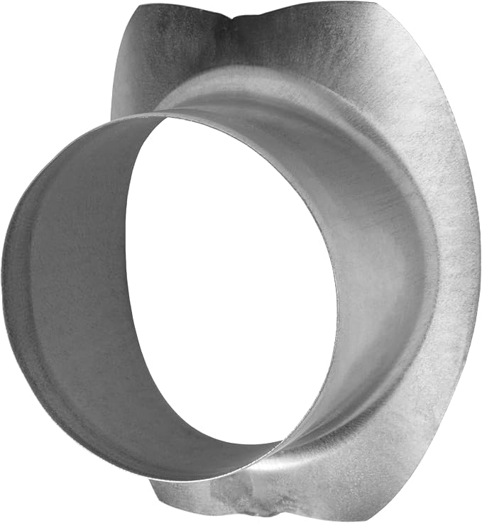 Repa Market Round 90 Degree Splitter for 6” Duct - 4" Outlet Branch Connector - Galvanized Steel Saddle Takeoff, Heavy Duty Supply/Exhaust Air Ventilation Duct Work Collar, Range Hood Duct Adapter