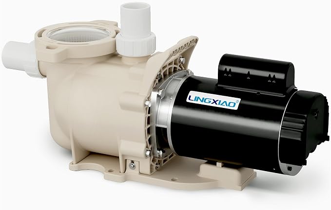 Single Speed Pool Pump 1.5HP, 115/208-230V, 6340GPH, In/Above Pool Pump, Low Nosie, High Flow, Powerful Self Primming Swimming Pool Pumps Inground with 2"/1.5" Fittings - 2 Year Warranty
