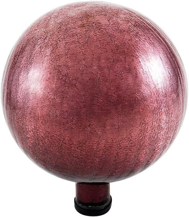 Achla Designs 10" Crackle Gazing Globe Ball, Plum