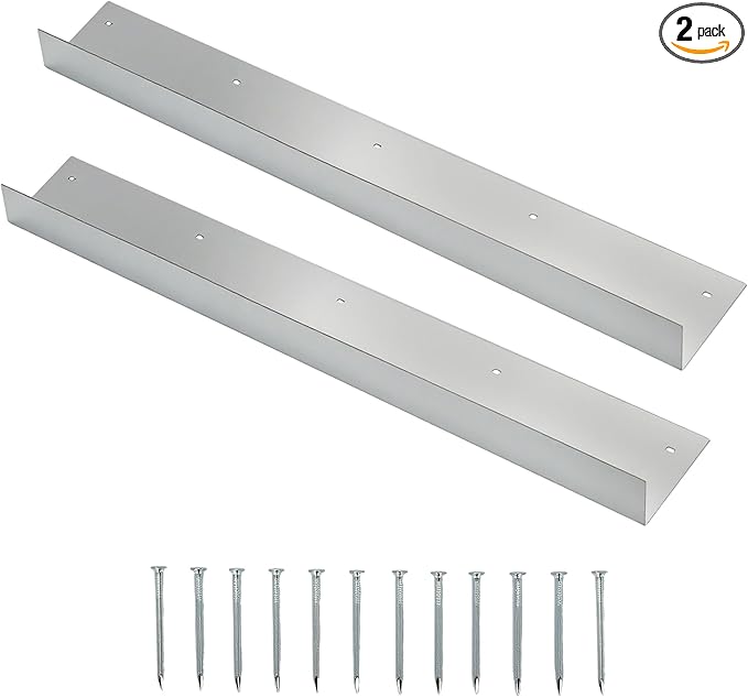 AIWFL 2PCS Roof Rain Diverter,3.28FT Rain Gutter Diverter Galvanized Steel Roofing Rainwater Diverter for House Shingle,0.06" Thick Rain Gutter Guards Diverter with 12 Corresponding Nails