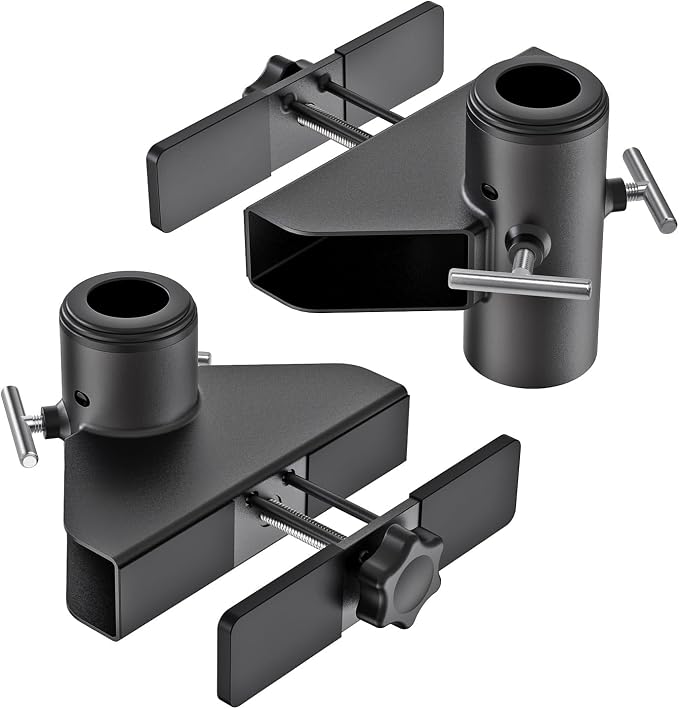 KingDolly No Drill Design Patio Umbrella Holder for Deck Railing, Space-Saving Umbrella Deck Mount Fit for 1''-1.9'' Poles, Umbrella Stand for Deck Railing, Deck Umbrella Clamp for Balcony Garden