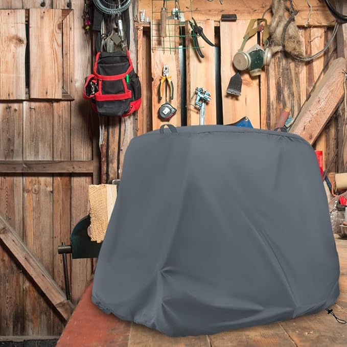 Miter Saw Cover, Waterproof Dust Cover for 10" and 12" Sliding Miter Saws | Gray, Dual Handles, Buckle Secure, Windproof Drawstring, 600D Oxford Fabric, Garage & Workshop Storage, Miter Saw Dust Cover