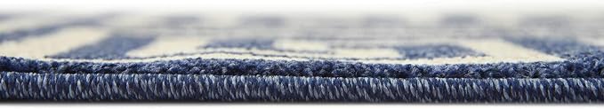 Unique Loom Athens Collection Classic Geometric Modern Border Design Area Rug (2' 0 x 3' 0 Rectangular, Navy Blue/ Beige)