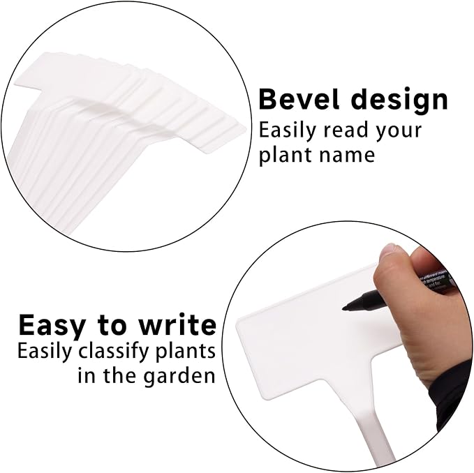 KINGLAKE GARDEN Outdoor Plastic Plant Labels 50 Pack 11.8 inch Outdoor Waterproof Sturdy Nursery Garden Markers, Plant Markers for Herbs, Flowers, Vegetable, Plant (50 Pack)